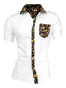 Summer Pocket Short Sleeve Button Floral Print Shirt