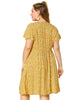 Rayon V Neck Short Sleeve Floral Print Curve Dress