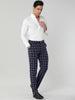 Casual Flat Front Check Business Dress Plaid Pants