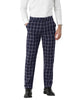 Casual Flat Front Check Business Dress Plaid Pants