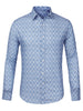 Long Sleeve Aloha Hawaiian Palm Flower Print Shirt