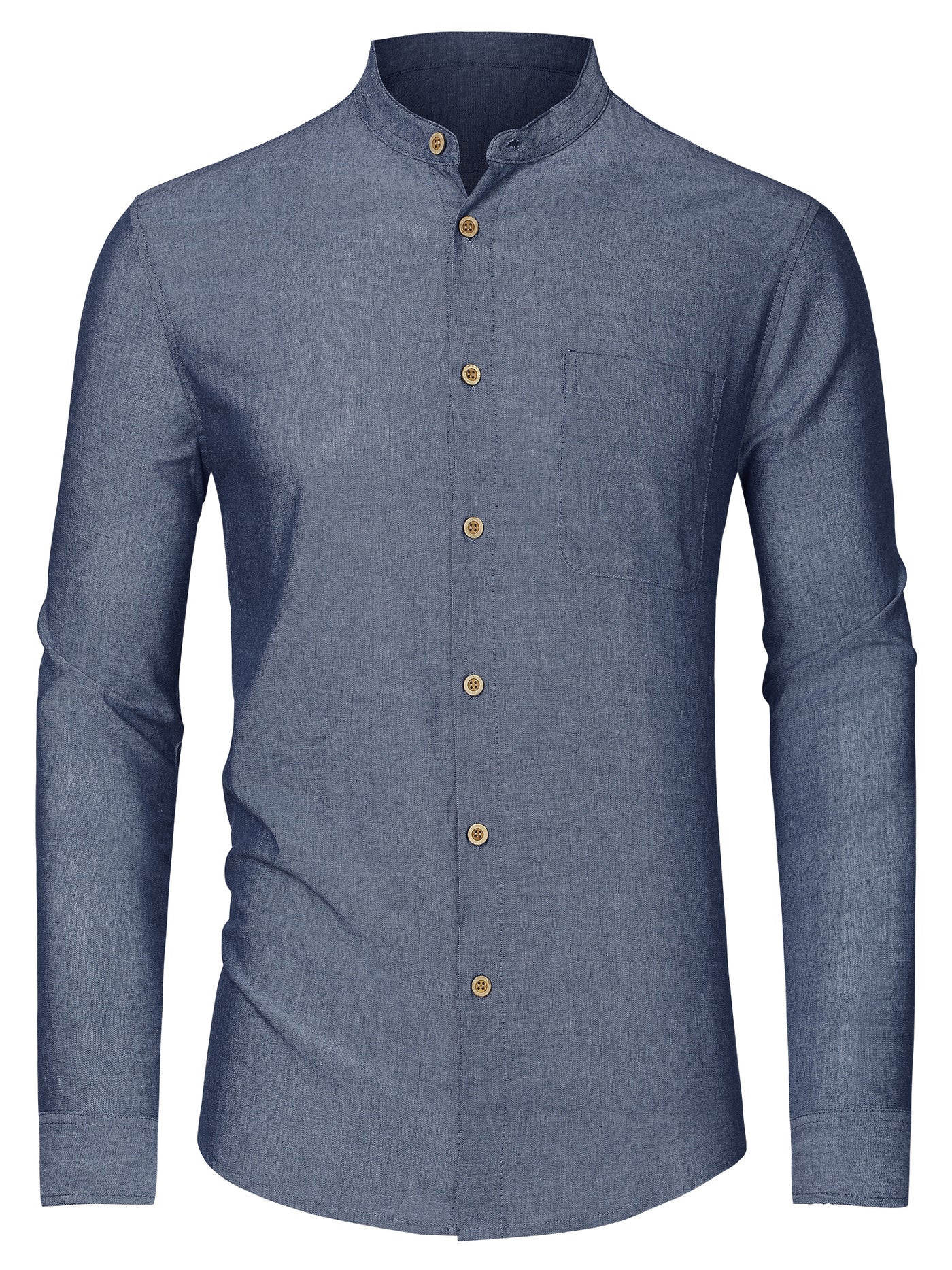 Bublédon Casual Washed Cotton Long Sleeve Button Shirt