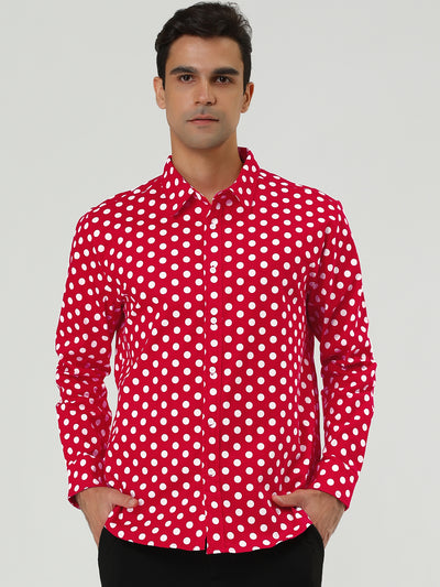 Cotton Regular Fit Coin Dot Button Up Shirt