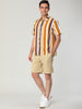 Summer Colorful Striped Short Sleeve Button Shirt