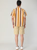 Summer Colorful Striped Short Sleeve Button Shirt