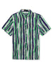 Summer Button Short Sleeve Colorful Striped Shirt