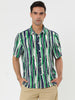 Summer Button Short Sleeve Colorful Striped Shirt