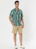 Summer Button Short Sleeve Colorful Striped Shirt