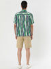 Summer Button Short Sleeve Colorful Striped Shirt