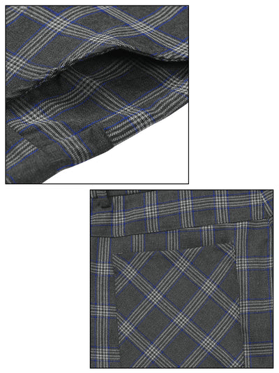 Plaid Printed Chino Smart Casual Men Dress Pants
