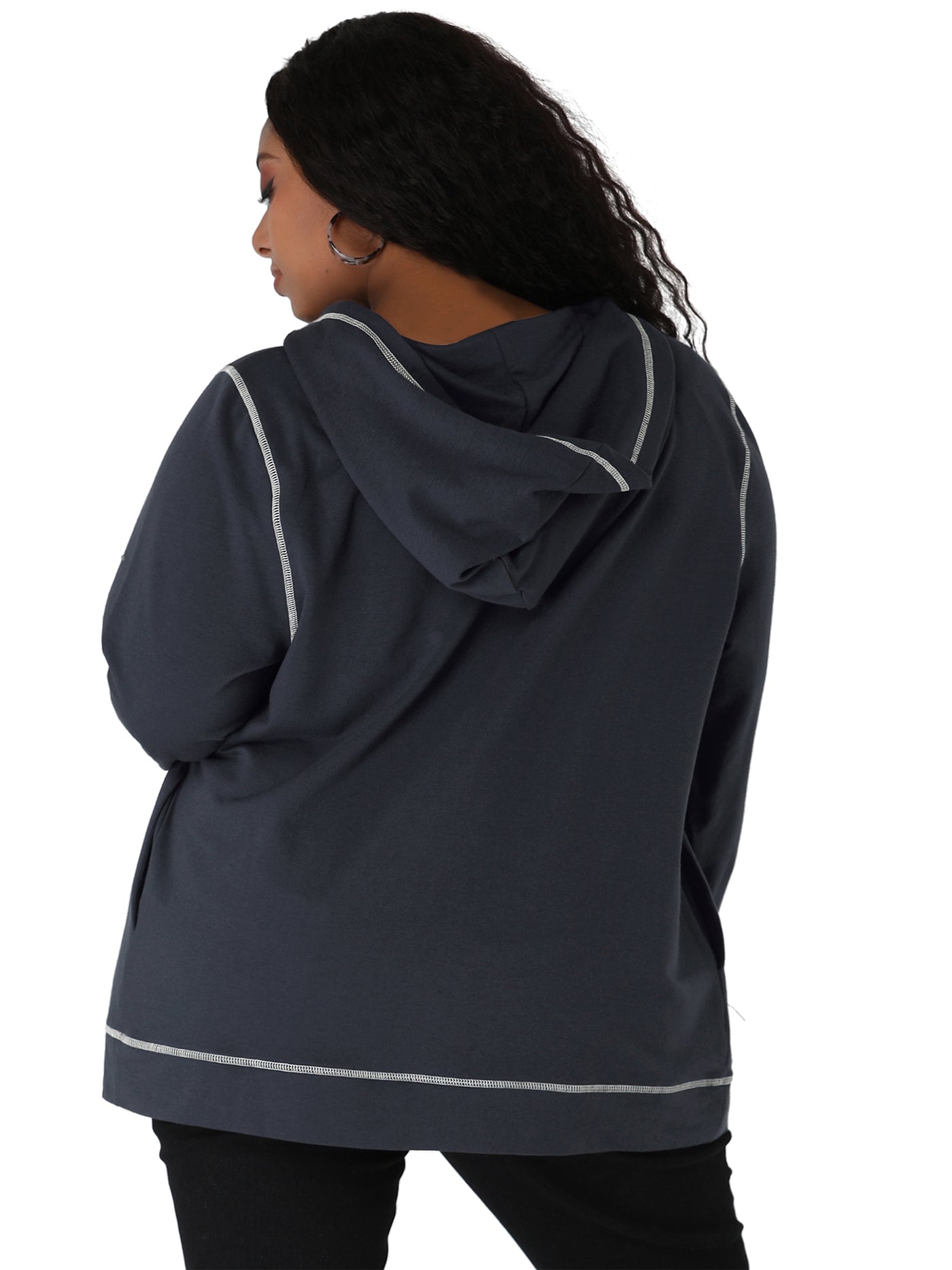 Bublédon Trendy Plus Size Zipper Long Sleeve Pocket Hoodies