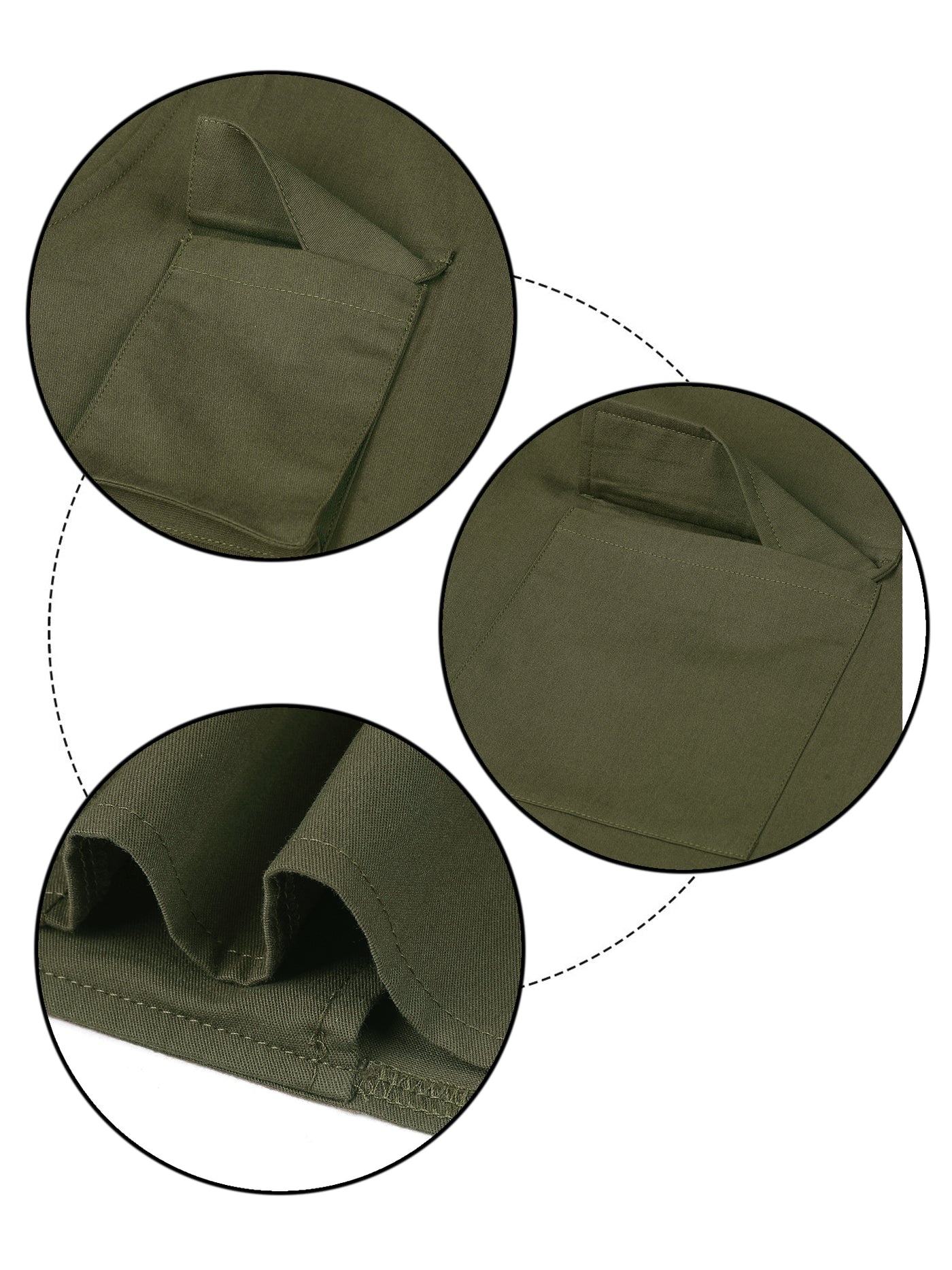 Bublédon Casual Cotton Pockets Plain V Neck Cargo Vests