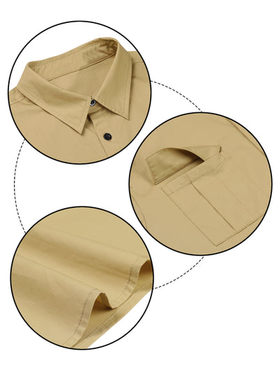 Relax Fit Button Up Short Sleeve Round Hem Shirt