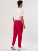 Solid Color Elastic Waist Slant Pockets Harem Pants