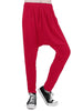 Solid Color Elastic Waist Slant Pockets Harem Pants