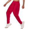Solid Color Elastic Waist Slant Pockets Harem Pants