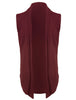 Casual Open Front Irregular Hem Plain Cardigan Vest