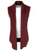 Casual Open Front Irregular Hem Plain Cardigan Vest