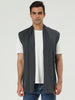 Casual Open Front Irregular Hem Plain Cardigan Vest
