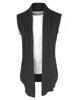 Casual Open Front Irregular Hem Plain Cardigan Vest