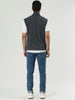 Casual Open Front Irregular Hem Plain Cardigan Vest
