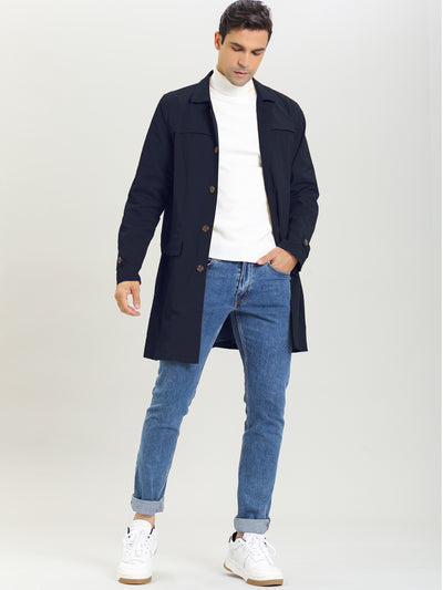 Lightweight Lapel Single Breasted Trench Overcoat