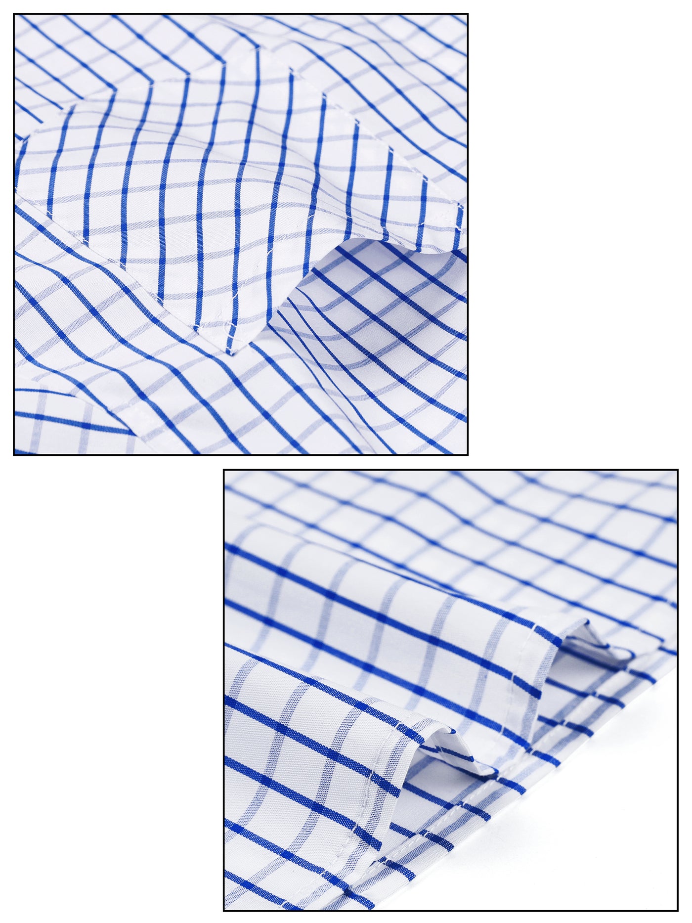 Bublédon Classic Cotton Lapel Plaid Short Sleeve Office Shirts