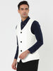 V Neck Sleeveless Two Pockets Button Solid Vest