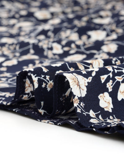 Rayon Short Sleeve Floral Print Plus Size Shirt Dress