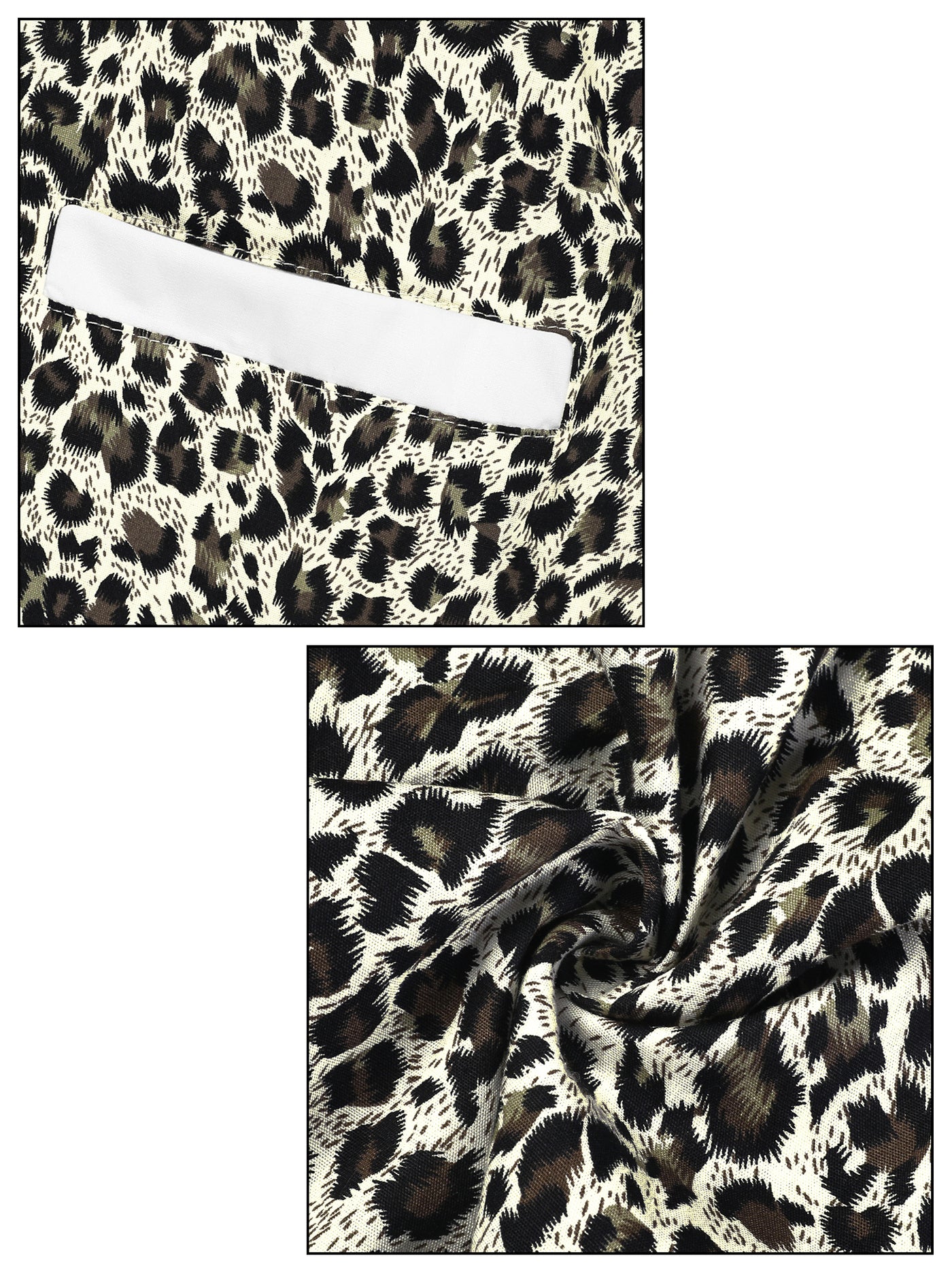 Bublédon Cotton Relax Fit Leopard Short Sleeve Shirt