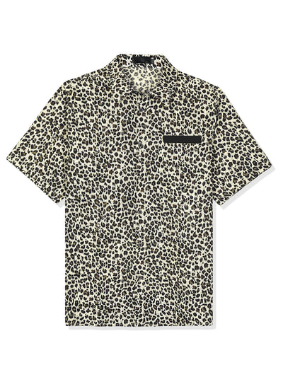 Cotton Relax Fit Leopard Short Sleeve Shirt