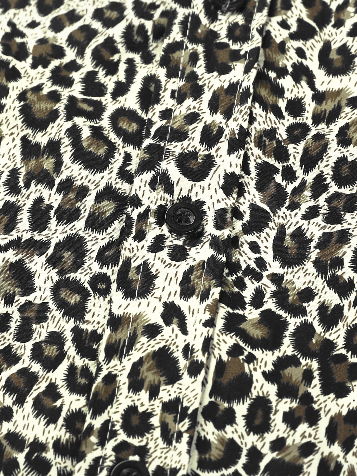 Bublédon Cotton Casual Leopard Print Button Long Sleeve Shirt