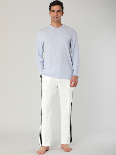 Casual Loose Knit Full Length Contrast Trim Pants