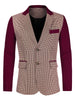 Smart Casual Notched Plaid Panel Button Blazer