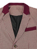 Smart Casual Notched Plaid Panel Button Blazer