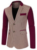 Smart Casual Notched Plaid Panel Button Blazer
