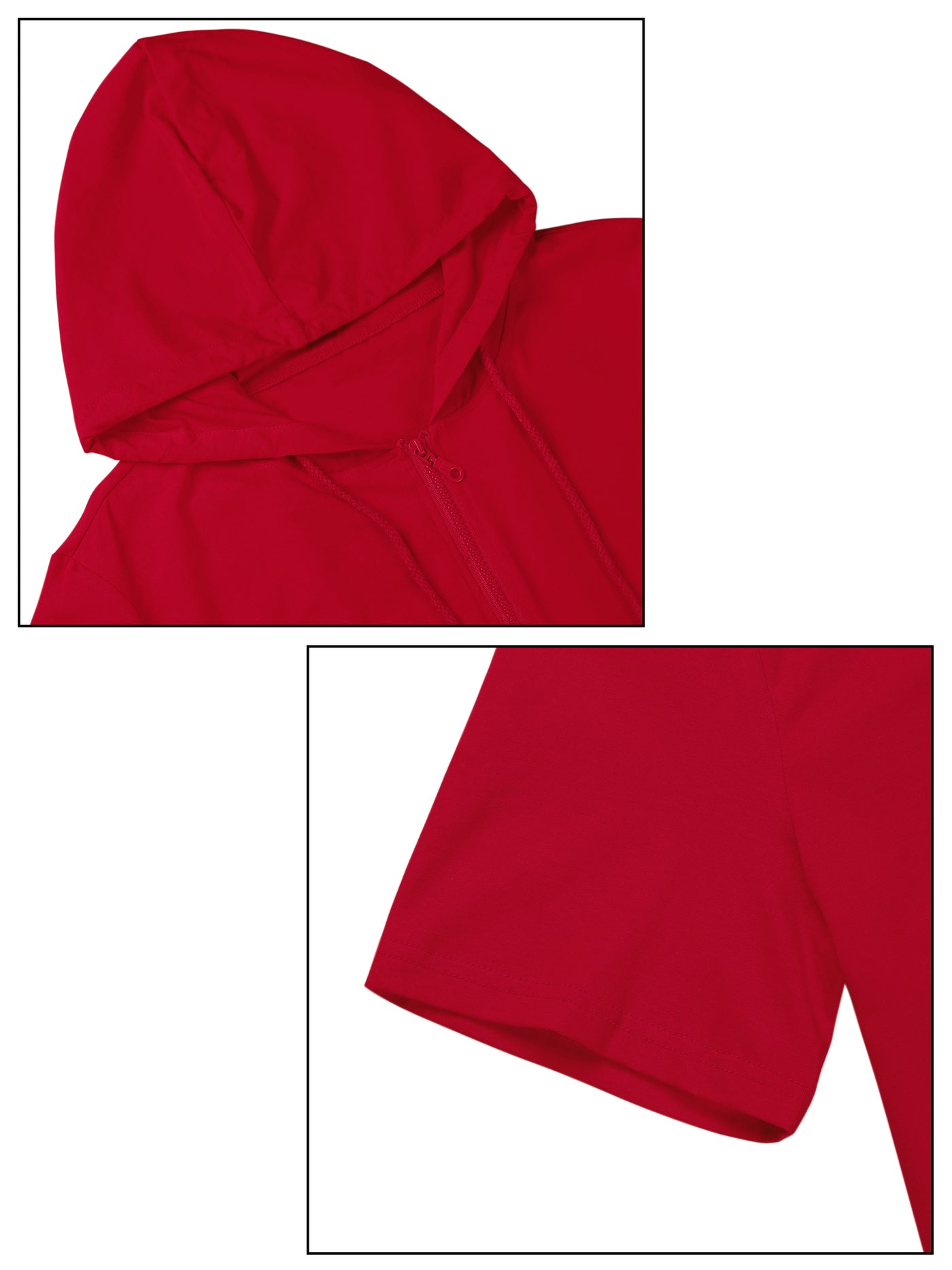 Bublédon Lightweight Solid Color Zip Up Short Sleeve Hoodies
