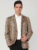 Retro Leopard Printed Luxury Notched Lapel Blazer