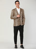Retro Leopard Printed Luxury Notched Lapel Blazer