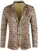 Retro Leopard Printed Luxury Notched Lapel Blazer