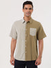Casual Summer Button Cotton Patchwork Print Shirt