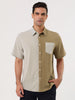 Casual Summer Button Cotton Patchwork Print Shirt
