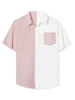 Casual Summer Button Cotton Patchwork Print Shirt