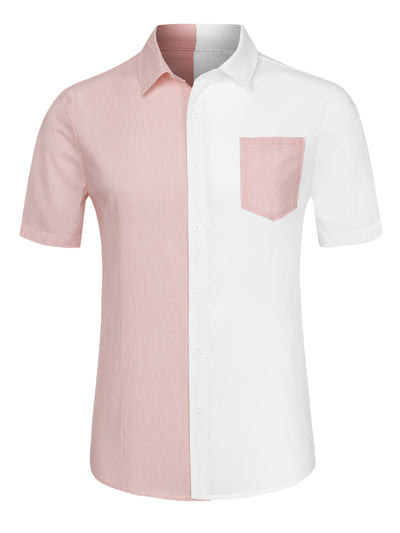Casual Summer Button Cotton Patchwork Print Shirt