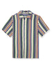 Summer Button Short Sleeve Colorful Striped Shirt
