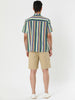 Summer Button Short Sleeve Colorful Striped Shirt