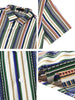 Summer Button Short Sleeve Colorful Striped Shirt