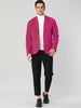 Classic Notched Lapel Solid Long Sleeve Knit Blazer