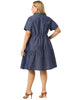 Knee Length Cotton Elastic Back Tiered Skirt