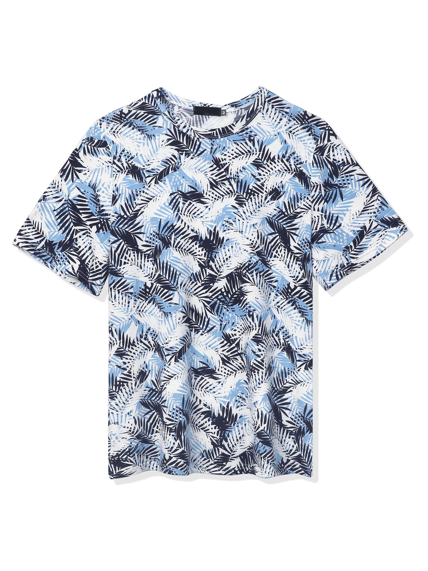 Bublédon Chic Tropical Print Round Neck Short Sleeve T-shirt